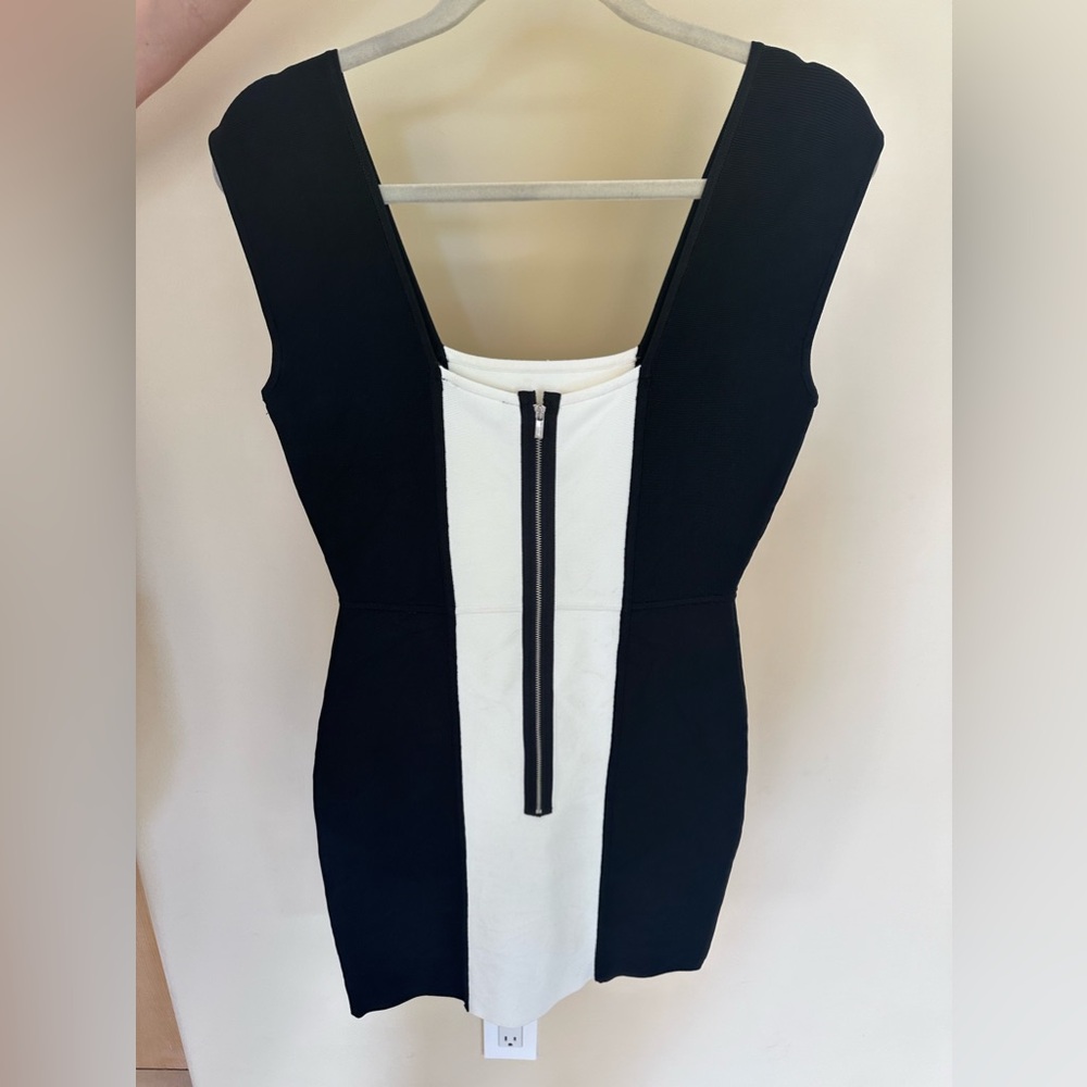 BCBG White and Black Body Con Dress